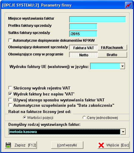 Faktury Cykliczne - metoda kasowa