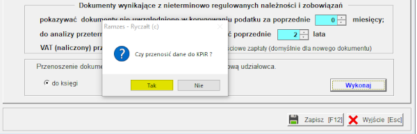 Przeniesienie danych z Ryczałtu do PKPiR