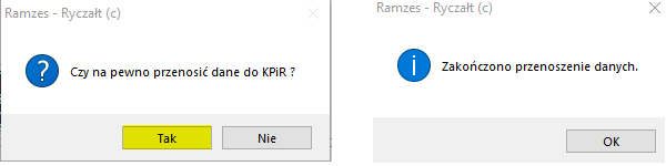 Przeniesienie danych z Ryczałtu do PKPiR