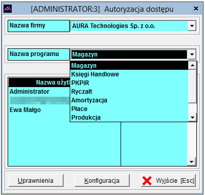 Konfiguracja użytkownika