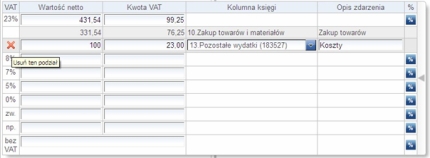 SaldeoSMART - podział dokumentu